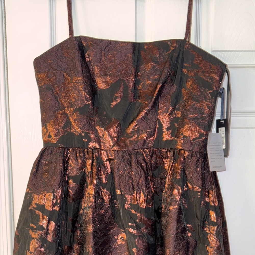 NWT Vera Wang High Low Dress in Black and Copper. Size 12. - Picture 11 of 12